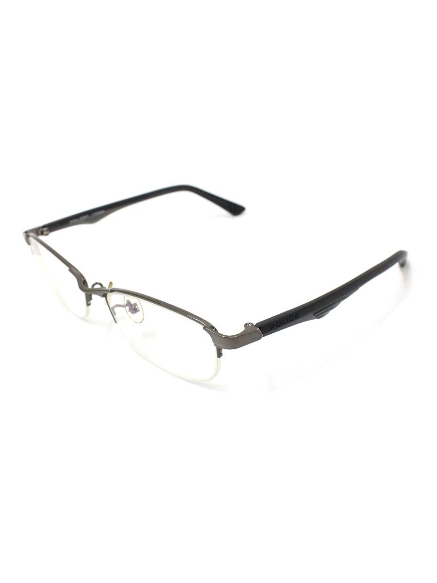 ポリス VPL753J メガネ ブラック/ガンメタル コンビフレーム ハーフリム（ナイロール）スクエア ITRT4F2RRDVU