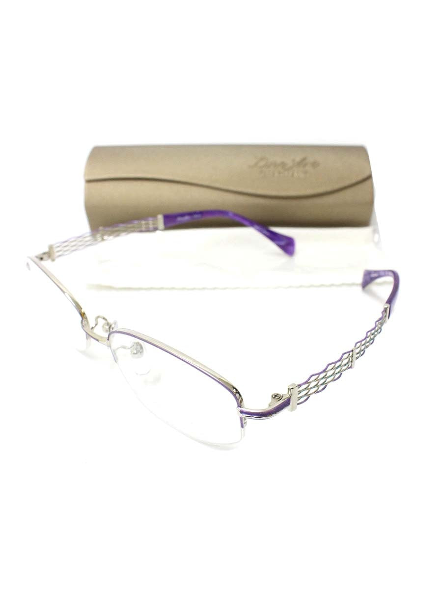 ラインアートシャルマン XL1070 メガネ パープル/シルバー メタルフレーム ハーフリム スクエア IT13USEK4CAW