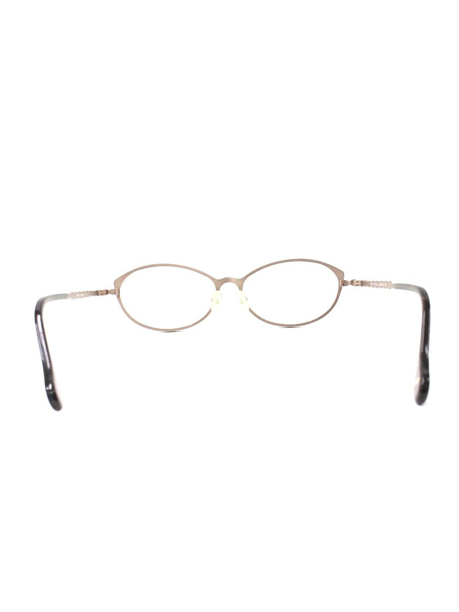 アキット mel2 メガネ ブラウン/マスタード メタルフレーム フルリム オーバル col.KMB ITU8XC0P5D54