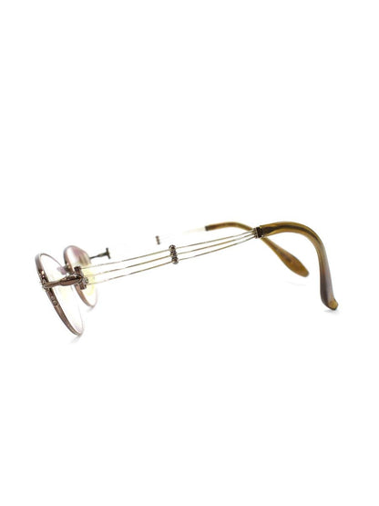 ラインアートシャルマン XL1008 メガネ ブラウン メタルフレーム ハーフリム オーバル ITYE9KXVO4YC