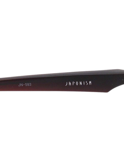 ジャポニスム JN-593 メガネ ブラック/ワインレッド メタル アンダーリム スクエア ITXDUET214Z0
