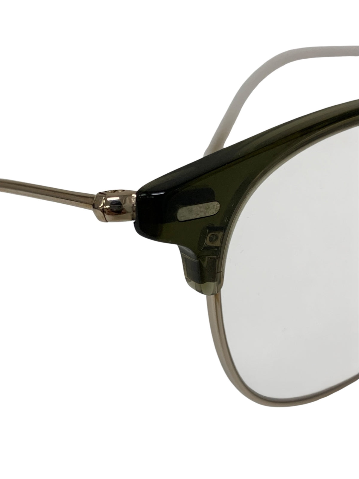 ユウイチトヤマ JINGASA UD-160 メガネ Olive drab / White gold メタル フルリム サーモントブロウ ITJAVT6NMSV5