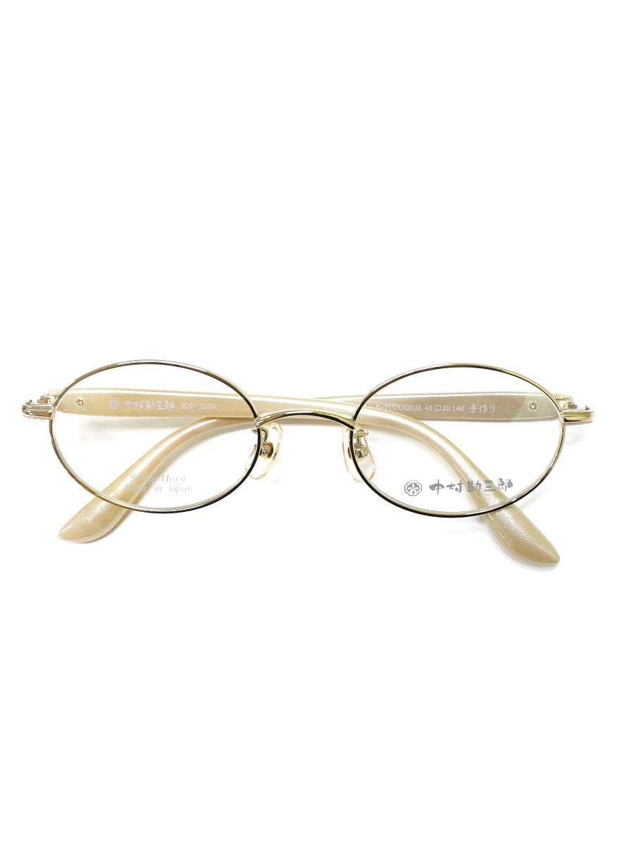 中村勘三郎 KN-2674 メガネ ベージュ/ルナゴールド コンビフレーム フルリム オーバルシェイプ ITBJ166AQ66S