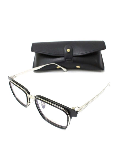 ドメスティックインターナショナル DI-1006 メガネ ブラック/シルバー メタルフレーム フルリム スクエアシェイプ ITN5491EC4N8