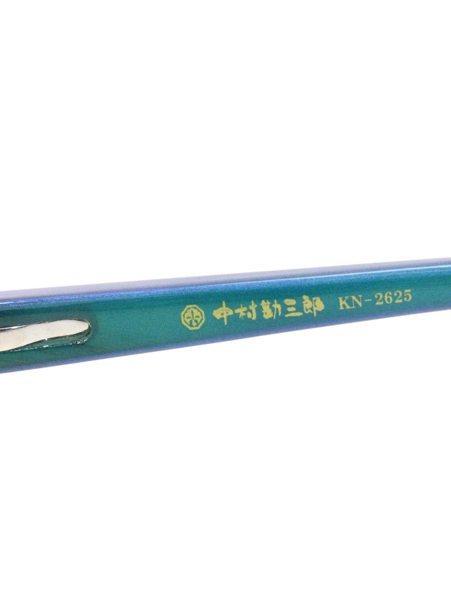 中村勘三郎 KN-2625 メガネ シルバー/ブルーラメ シープホーン リムレス オーバルシェイプ IT3AJFSXUJR4