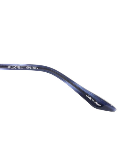 ゴールドファイル GPE-5034 メガネ ネイビー/ゴールド コンビフレーム  フルリム スクエア ITWRCKTI2VCG