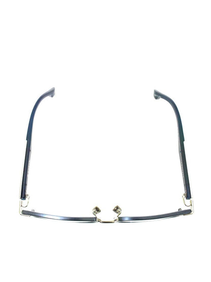 中村勘三郎 CHOUKINモデル KN-2547 メガネ ブルー/シルバー メタルフレーム フルリム スクエアシェイプ IT5A3Y1UWG5C