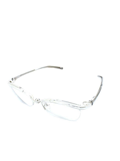 フォーナインズ M-18 メガネ シルバー/クリア コンビフレーム ハーフリム スクエア ITCWTDU5K4KW