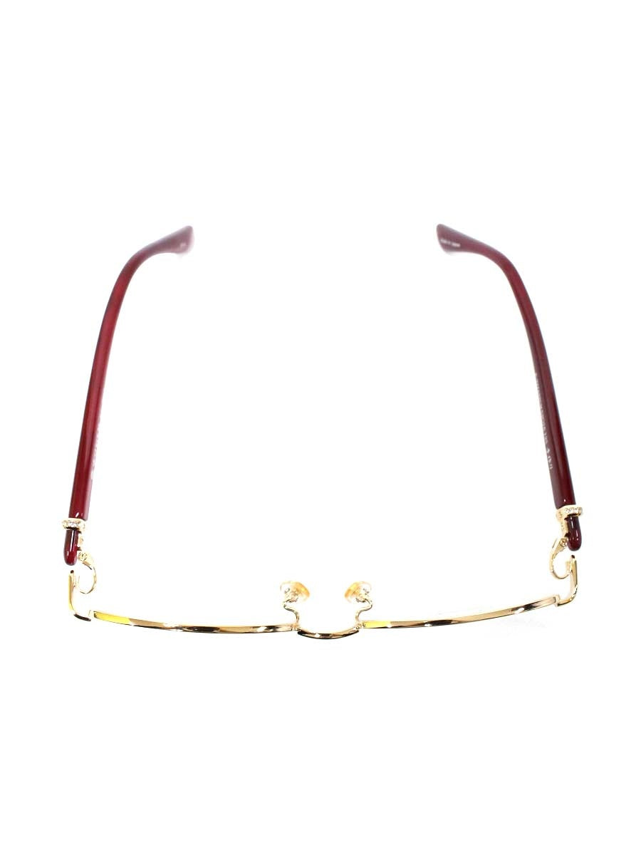 中村勘三郎 KN-2667 メガネ ローズピンク/パープル メタルフレーム ハーフリム スワロフスキー シープホーン COL.C-4 IT4X5P21PKV4