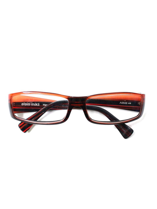アランミクリ A0506 44 メガネ レッド セルフレーム フルリム スクエア IT6DHIVN4NUO