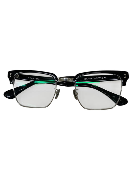 ユナイテッドアローズ 【別注】 KANEKO OPTICAL（金子眼鏡） Mont メガネ シルバー/ブラック コンビ フルリム サーモントブロー ITSEJJUPFWHE