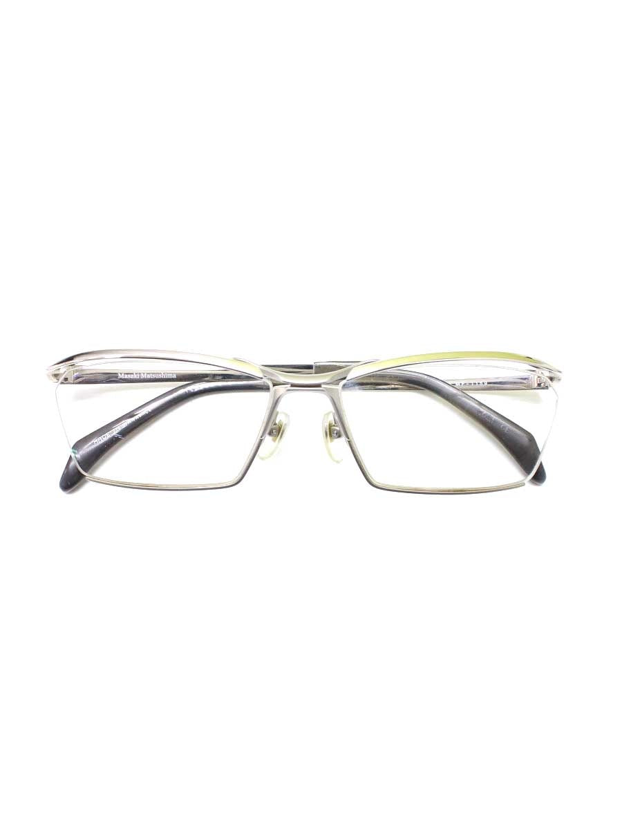 マサキマツシマ MF-1159 メガネ シルバー メタルフレーム ハーフリム スクエア IT7AF57ECHIQ