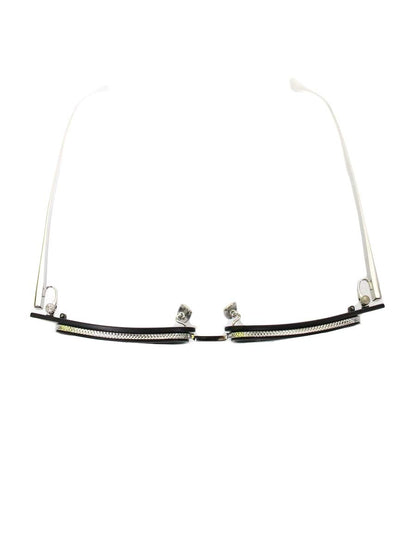 ドメスティックインターナショナル DI-1006 メガネ ブラック/シルバー メタルフレーム フルリム スクエアシェイプ ITN5491EC4N8