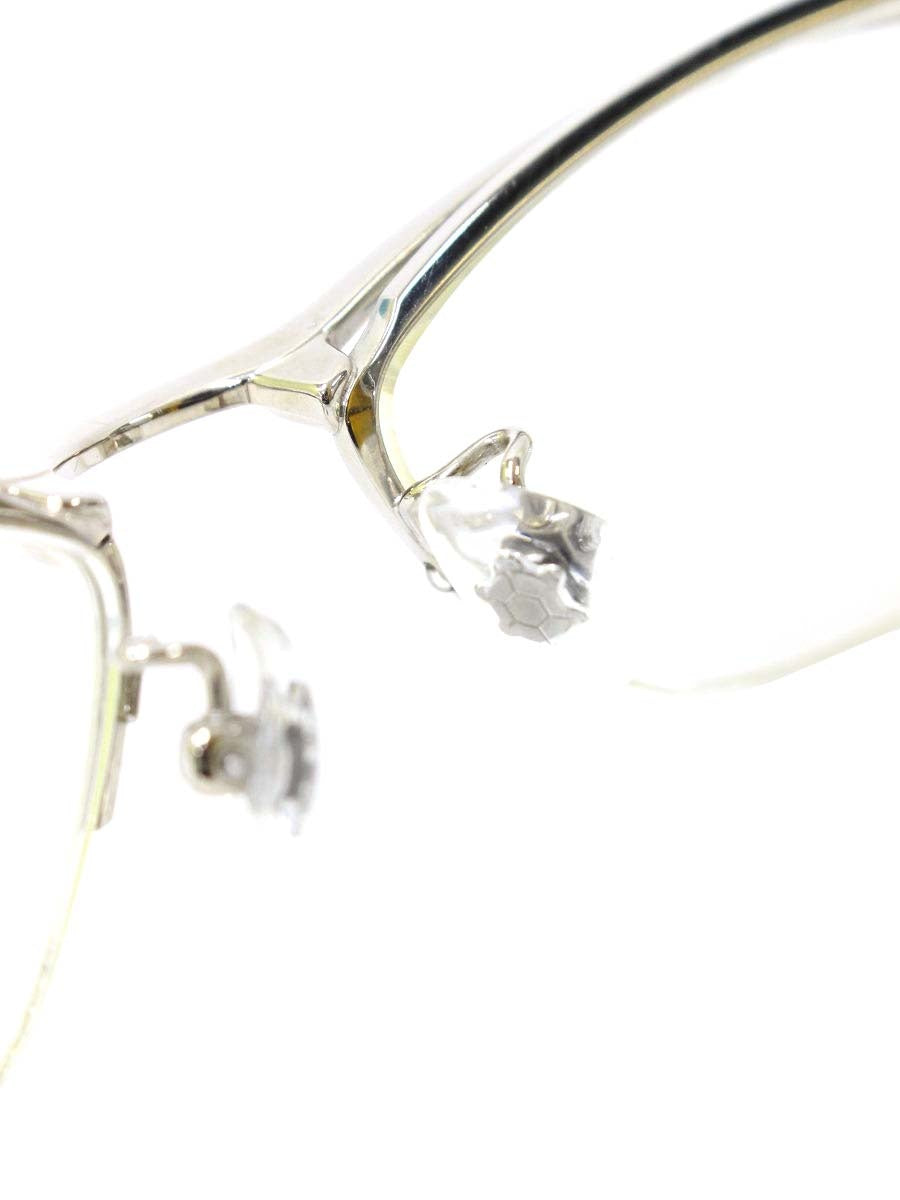 フォーナインズ S-110T メガネ 眼鏡 シルバー/グレー メタルフレーム ハーフリム スクエア ITOT5JDZI39C