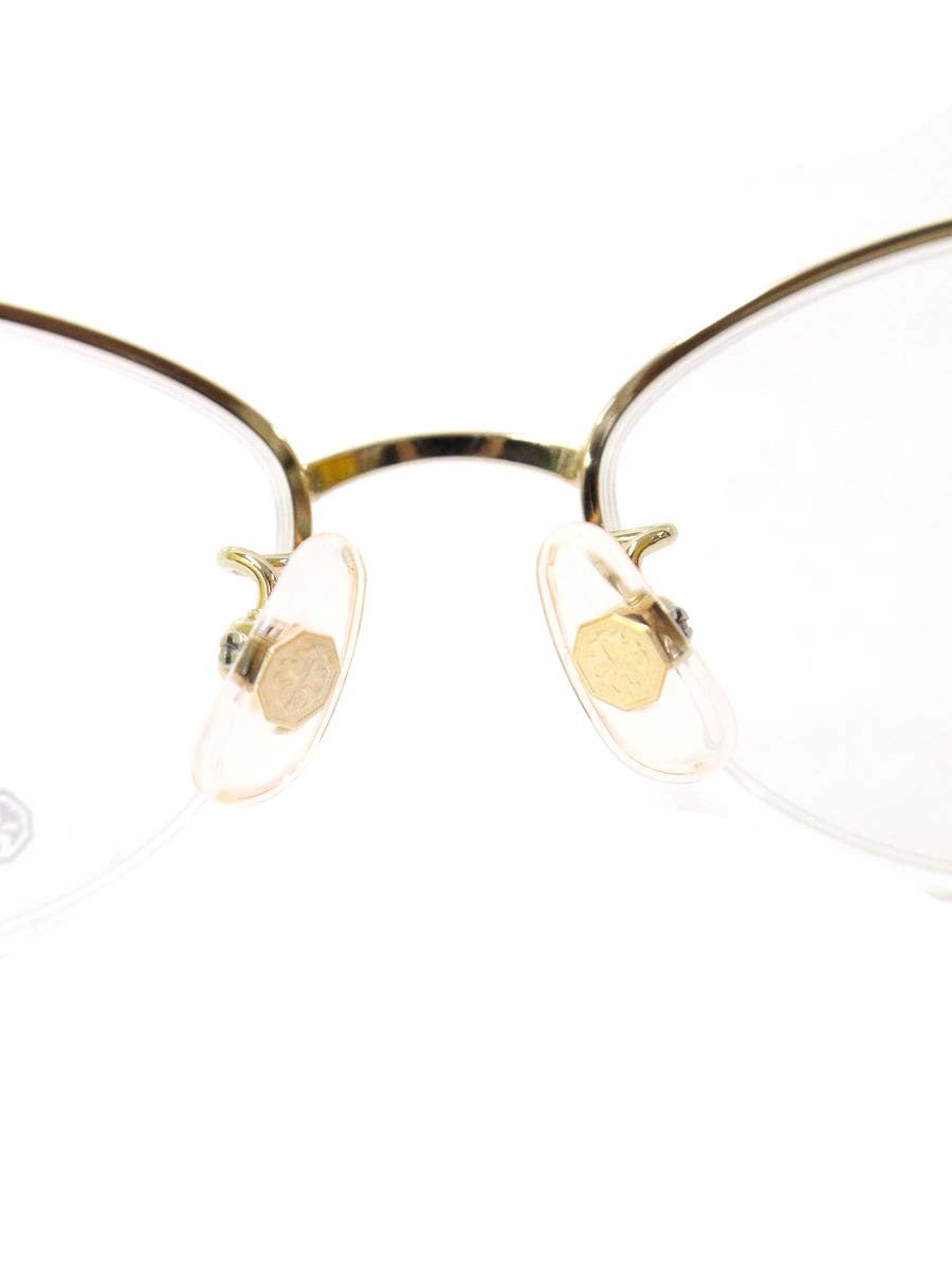 中村勘三郎 KN-2675 メガネ ゴールド/グリーン シープホーン スワロフスキーリング ハーフリム ITPL2O7WMX7O