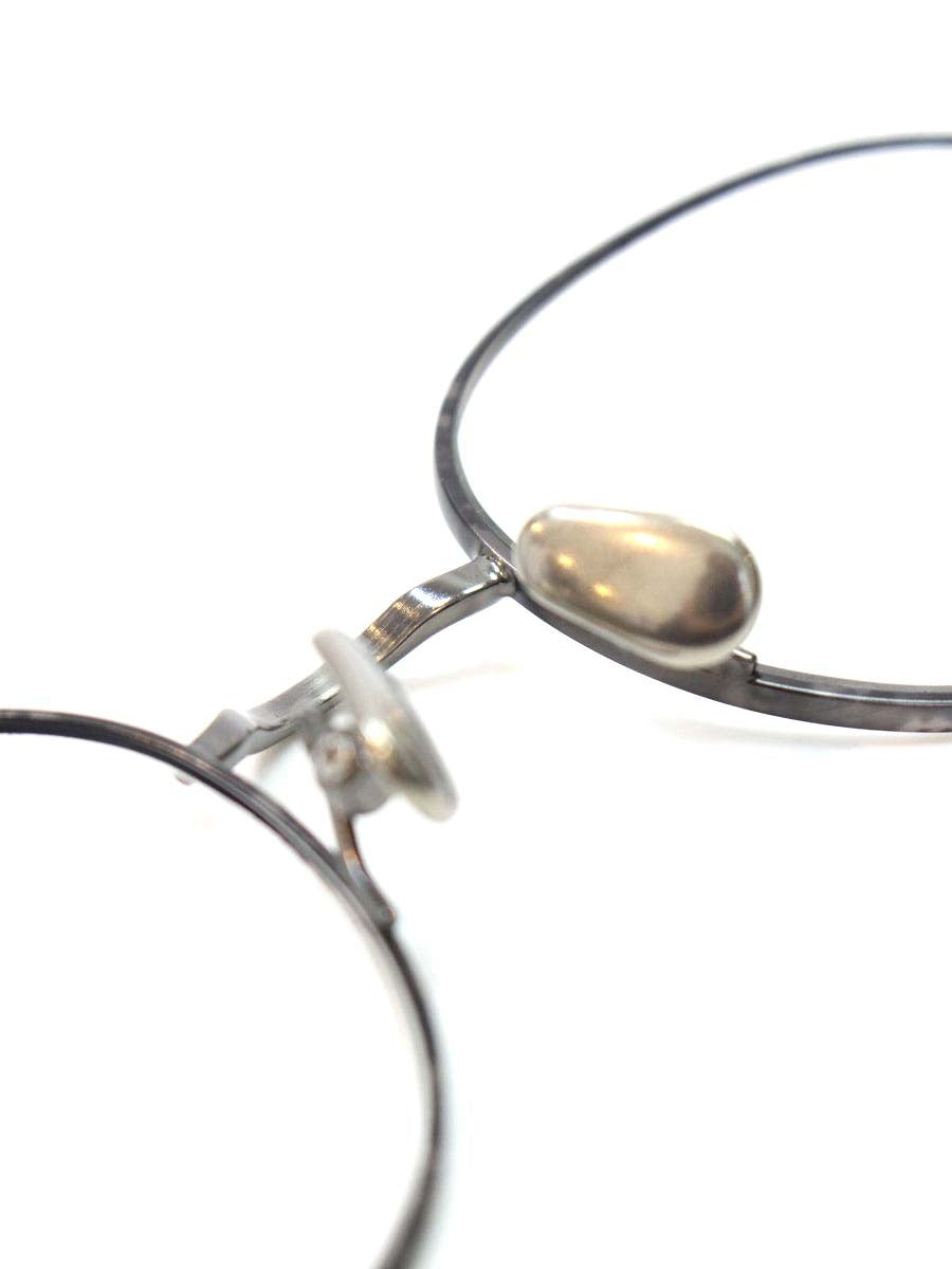 MEE EYEWEAR メガネ ブラック/シルバー Short Story メタルフレーム フルリム ラウンドシェイプ ITGN229CDCA8