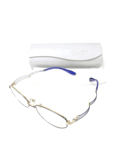 ラインアートシャルマン XL1446 メガネ ネイビー/ブルー/シルバー トリオ コンビフレーム オーバル IT2S1MF1ZGKR