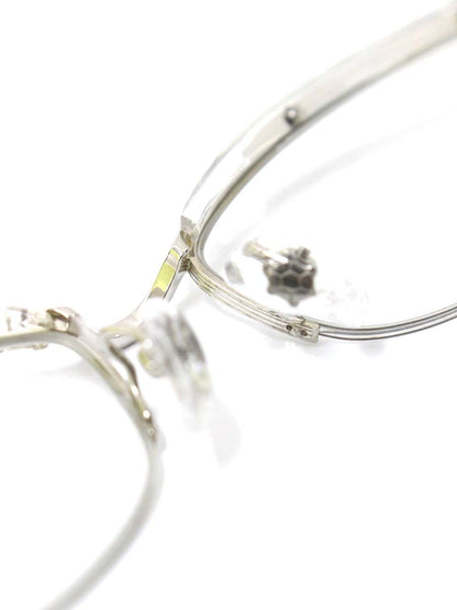 フォーナインズ M-18 メガネ シルバー/クリア コンビフレーム ハーフリム スクエア ITCWTDU5K4KW