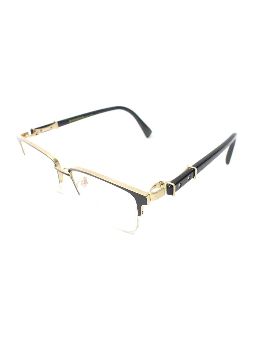 中村勘三郎 KN-2536 メガネ ゴールド/ブラック 手作り チタニウムフレーム フルリム ウェリントン IT6FO1CMRSFU