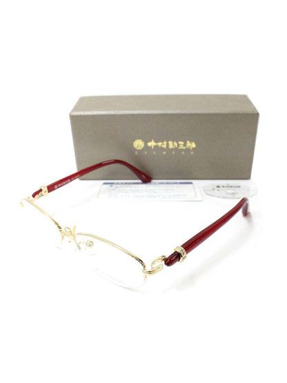 中村勘三郎 KN-2670 眼鏡 ゴールド/レッド ストーン付き スクエア  COL.C-2 ITNC1TQKDNNY