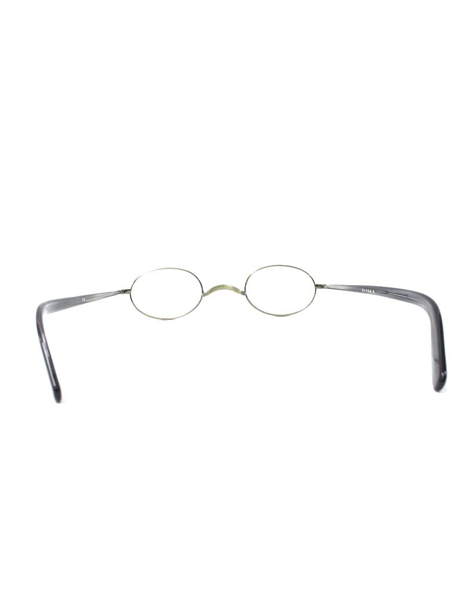井戸多美男 T415-5 メガネ アンティークゴールド/グレー コンビフレーム フルリム オーバル 手造り ITA42F2J29ES