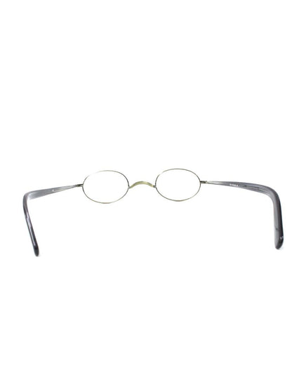 井戸多美男 T415-5 メガネ アンティークゴールド/グレー コンビフレーム フルリム オーバル 手造り ITA42F2J29ES