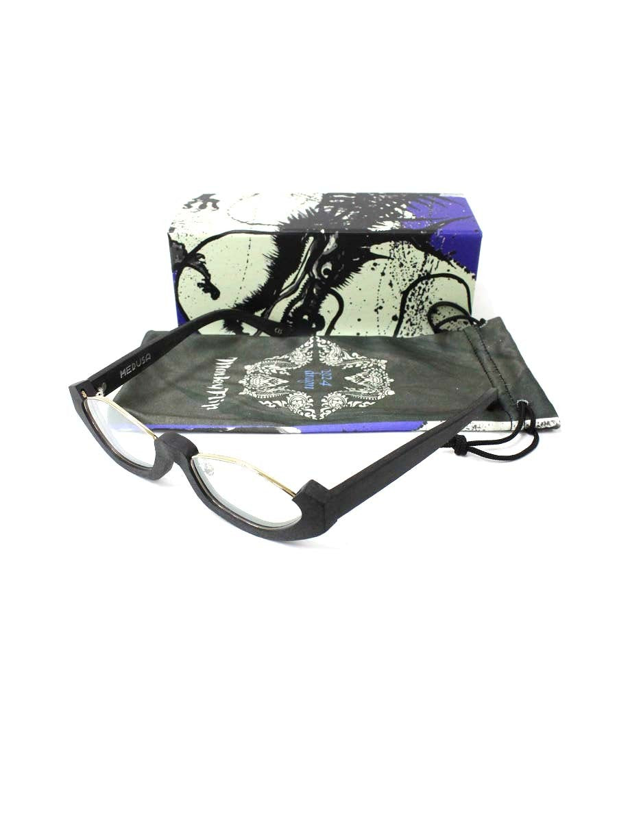 モンキーフリップ MEDUSA メデゥーサ メガネ ブラック/ゴールド コンビフレーム col.C1S ITXPG8XU28XS