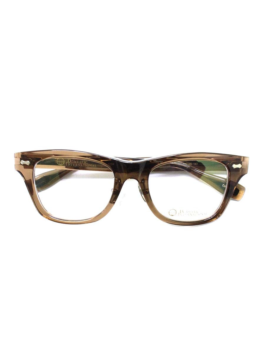 ドメスティックインターナショナル DI-1004 メガネ ブラウン セルフレーム フルリム ウェリントンシェイプ IT7JHZTJP9G0