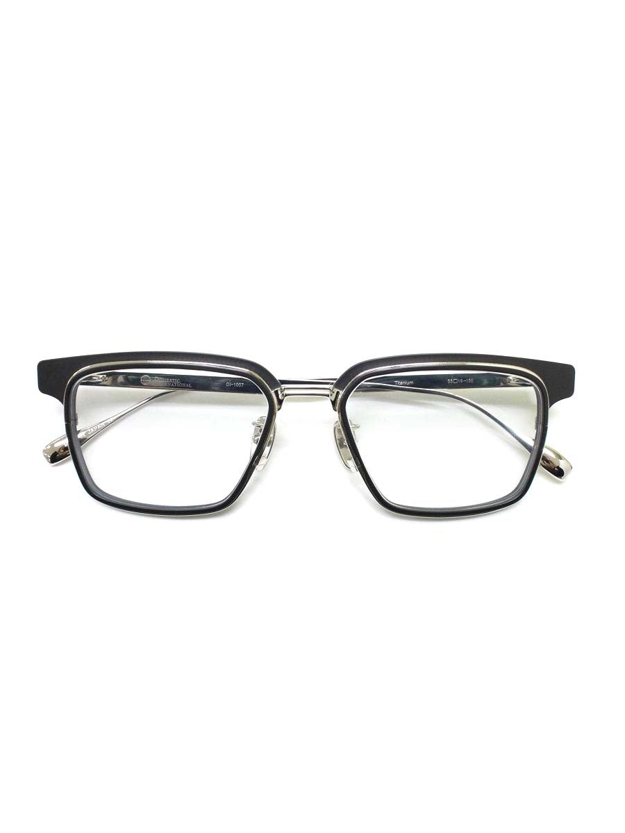 ドメスティックインターナショナル DI-1007TS メガネ ブラック/シルバー コンビフレーム フルリム スクエア IT4LF5HCT4CF