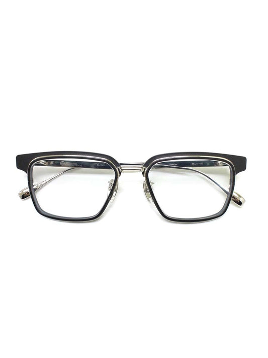 ドメスティックインターナショナル DI-1007TS メガネ ブラック/シルバー コンビフレーム フルリム スクエア IT4LF5HCT4CF