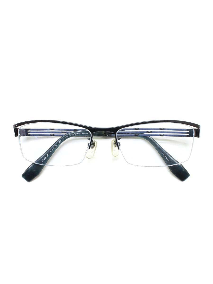 ラインアートシャルマン XL1028 メガネ ブラック/ネイビー チタンフレーム ハーフリム スクエア ITDYHM2VPLPG
