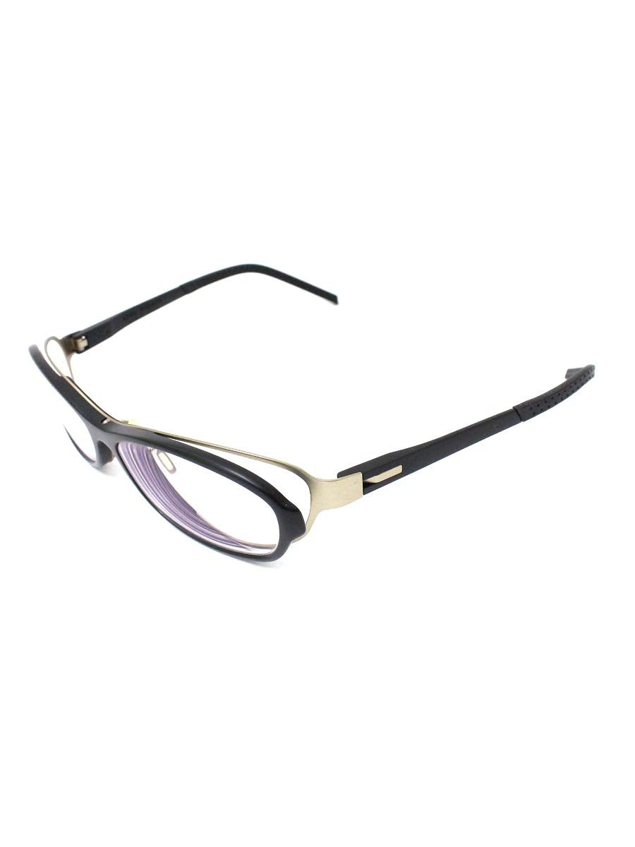 スペックエスパス ES-7023 メガネ ブラック/シルバー チタンフレーム フルリム オーバル IT6HJX2WN9M5