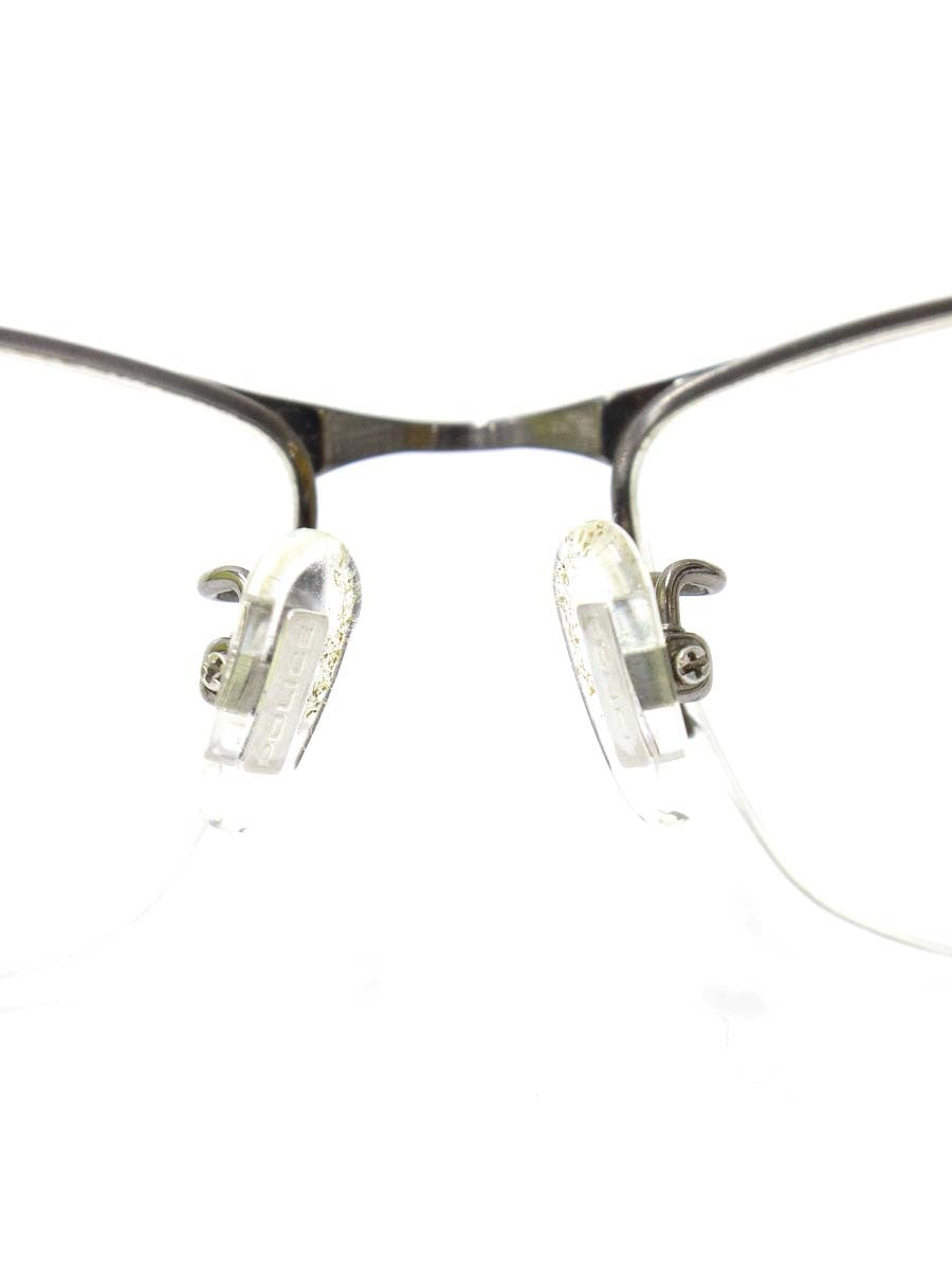 ポリス VPL911J メガネ シルバー/グレー メタルフレーム ハーフリム（ナイロール）スクエア IT98B0Z0N0HZ