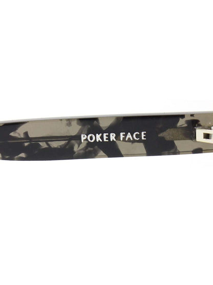 金子眼鏡 與市 x POKER FACE PY-9 メガネ ブラック/クリアグレー セルフレーム フルリム スクエアシェイプ ITRCZU4GCVE6