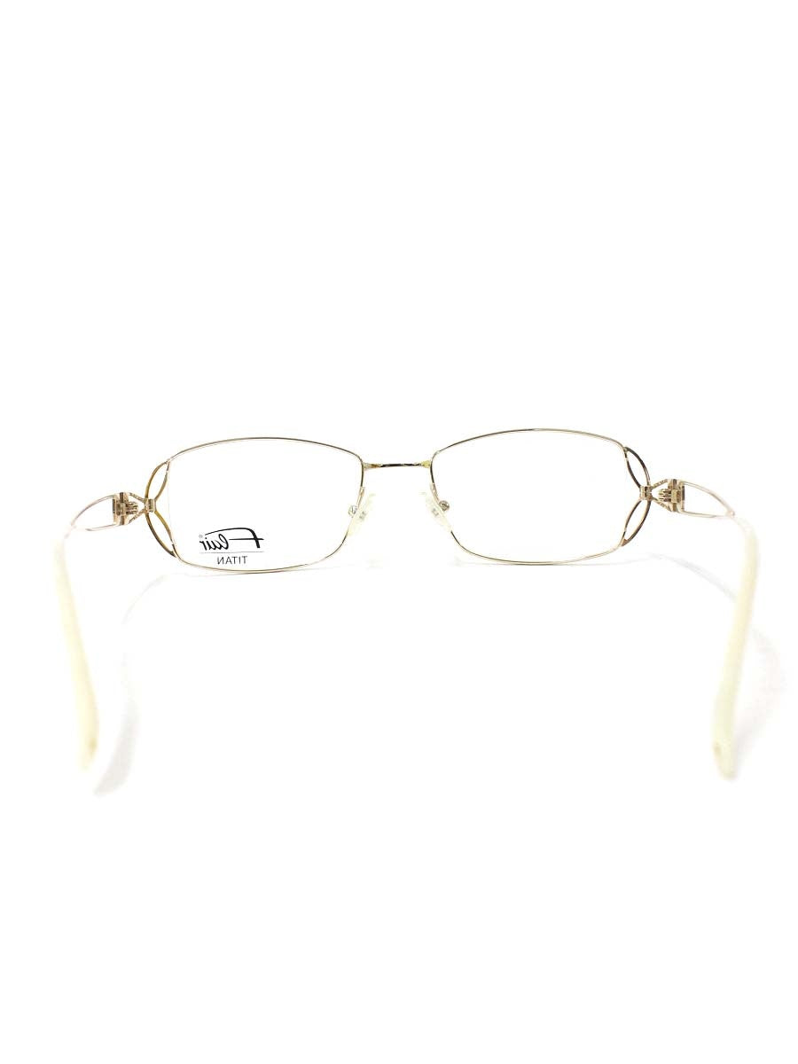 フレア FLAIR 202 メガネ ゴールド/ホワイト メタルフレーム フルリム ウエリントン ITE72V81X7ZW