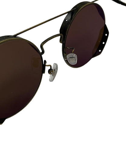ヨウジヤマモト 20-9005 03 サングラス メガネ ゴールド Limited Edition サイドフード フラットトップ ロゴ UVカット ITSLBAWSYZZK