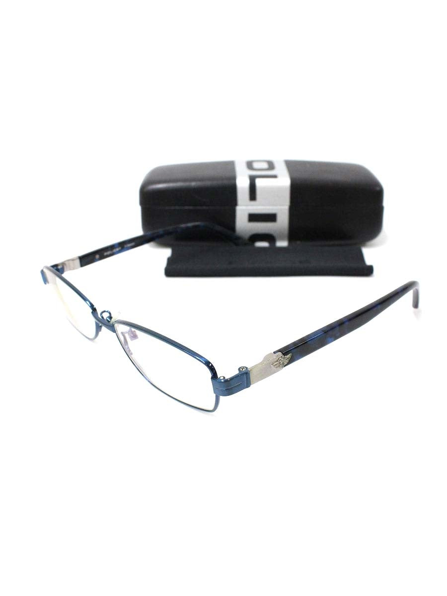 ポリス VPL423J メガネ ネイビー/グレー メタルフレーム フルリム スクエアシェイプ col.0N35 ITT7FDY580EY