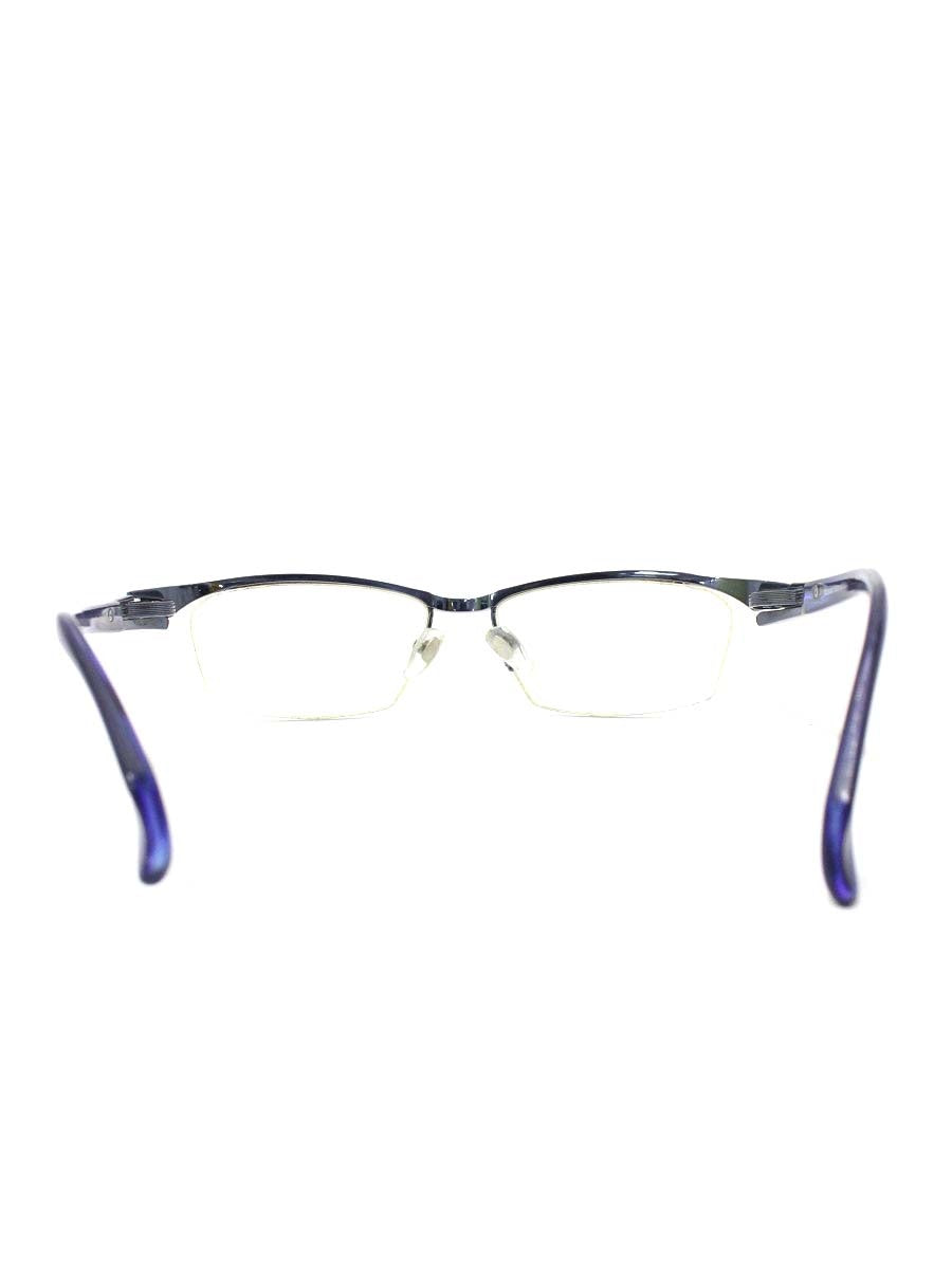 マサキマツシマ MF-1265 メガネ ブルー メタルフレーム ハーフリム（ナイロール）スクエア ITJNFTES9F0I