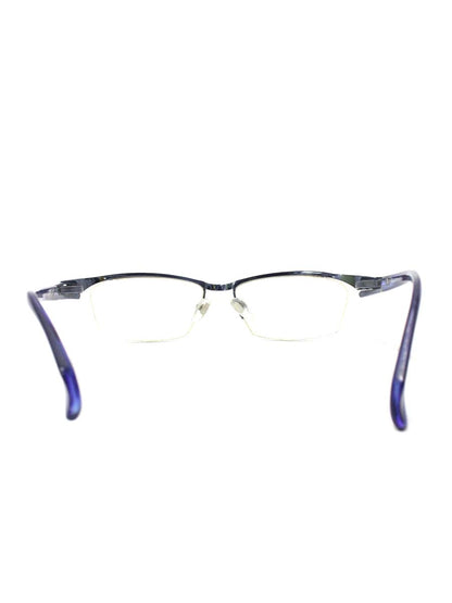マサキマツシマ MF-1265 メガネ ブルー メタルフレーム ハーフリム（ナイロール）スクエア ITJNFTES9F0I