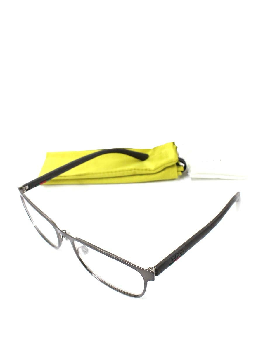 グッチ GG0425O メガネ メタルブラック/チャコール メタルフレーム スクエア IT46U3VMYGMG