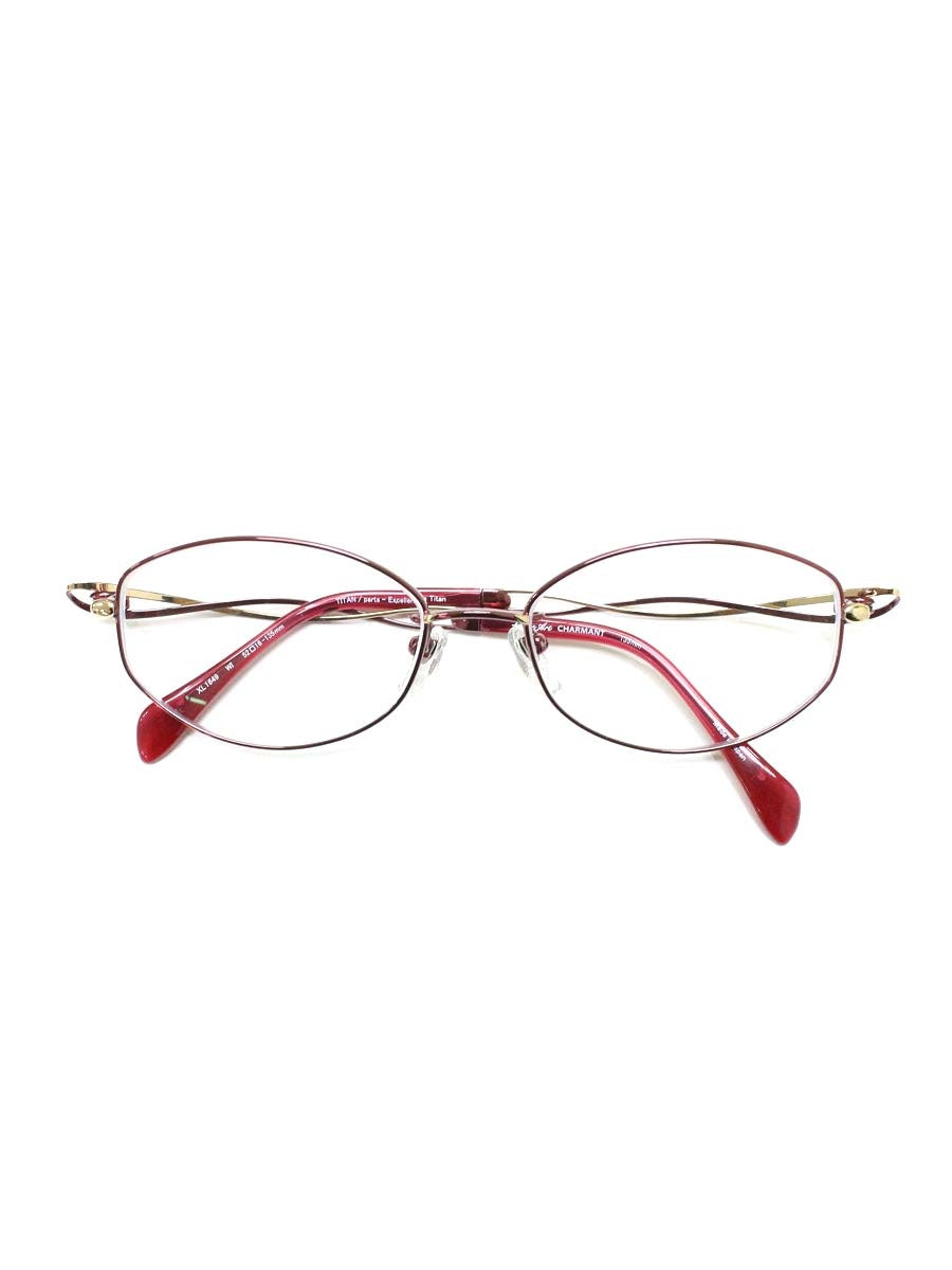 ラインアートシャルマン XL1649 メガネ レッド/ゴールド メタルフレーム オーバル IT9AU4BROF0W