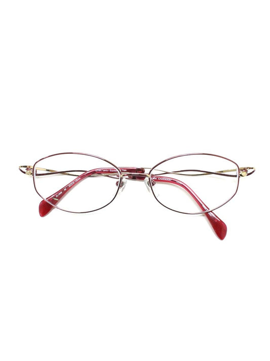 ラインアートシャルマン XL1649 メガネ レッド/ゴールド メタルフレーム オーバル IT9AU4BROF0W