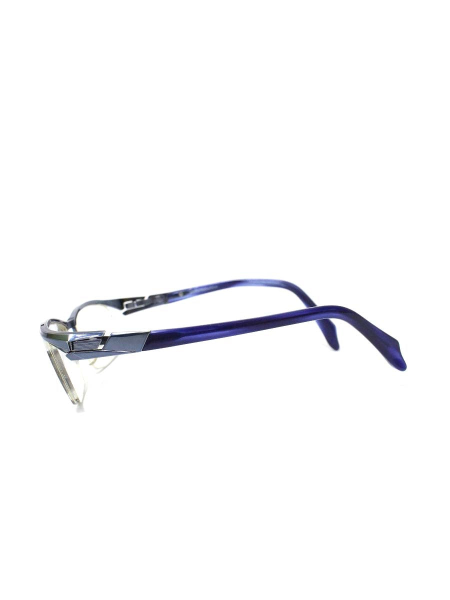 マサキマツシマ MF-1265 メガネ ブルー メタルフレーム ハーフリム（ナイロール）スクエア ITJNFTES9F0I