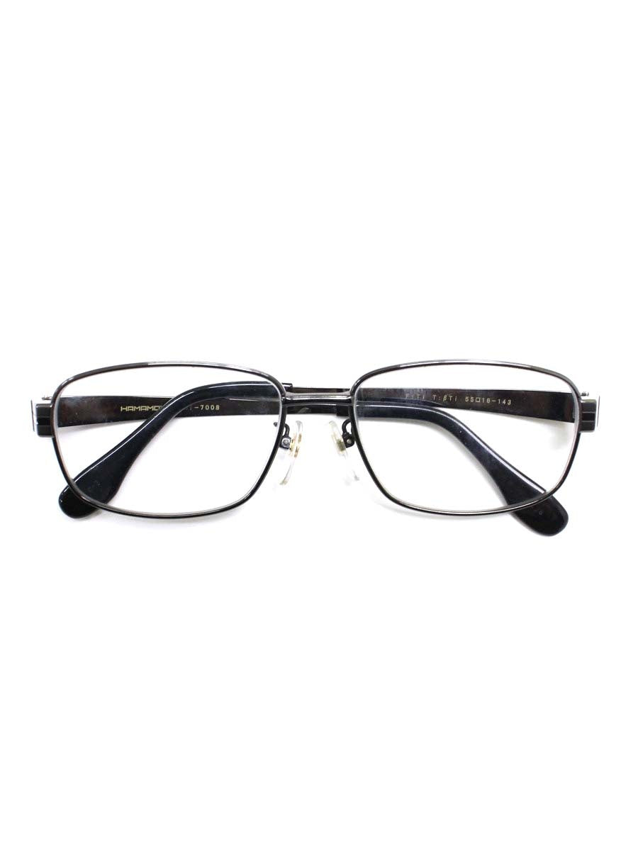 ハマモト HT-7008 メガネ メタルブラック メタルフレーム フルリム スクエア ITIHORXRTXMQ