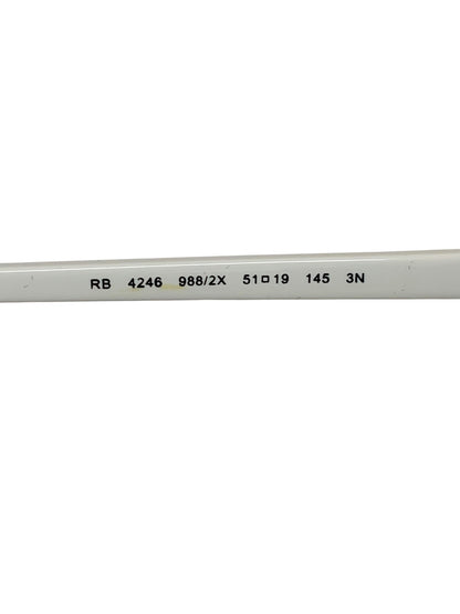 レイバン RB4246 サングラス ホワイト コンビフレーム フルリム ボストン IT01JR03KF0S