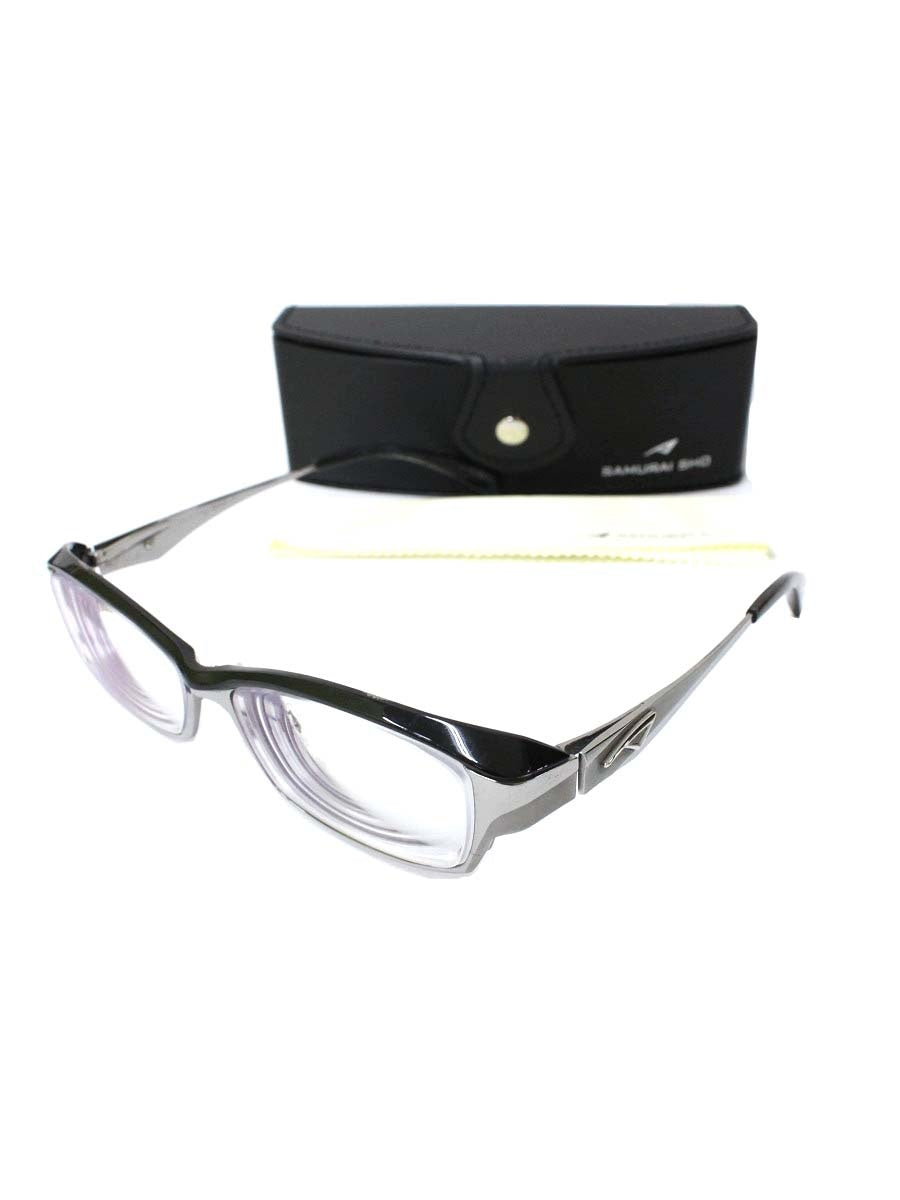 サムライ翔 メガネ シルバー/ブラック チタニウム スクエア ITNUHVYK88M6