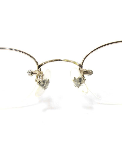 フォーナインズ O-04T メガネ ベージュブラウン/ゴールド メタルフレーム ハーフリム オーバル IT9ZH4YWM2L2