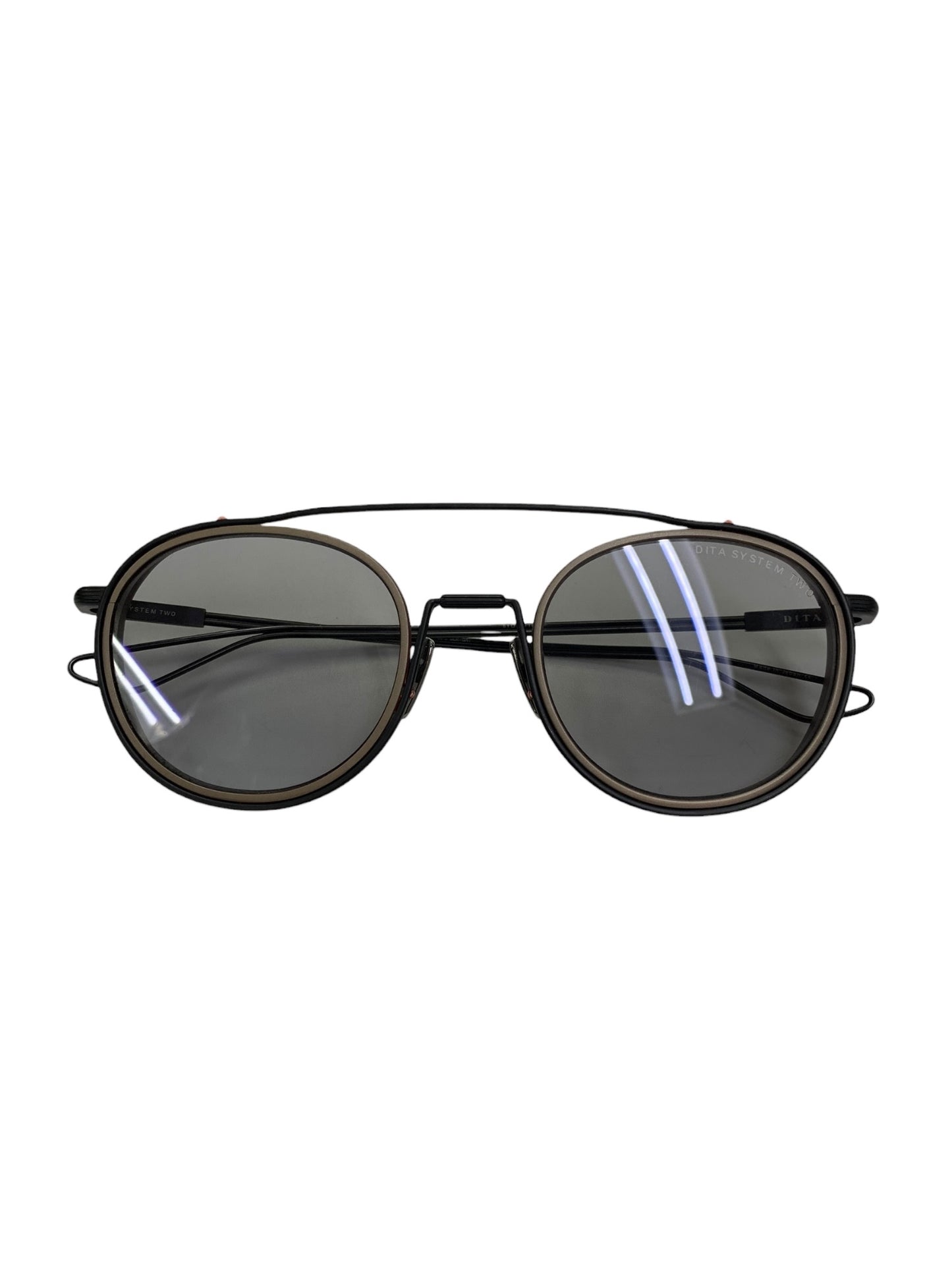 ディータ SYSTEM-TWO DTS115-51-03 メガネ サングラス ブラック ラウンドアビエーター ツーブリッジ メタルフレーム ITEUJNBXGTWS