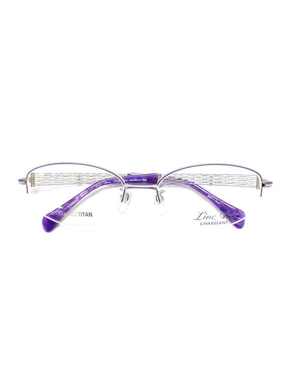 ラインアートシャルマン XL1070 メガネ パープル/シルバー メタルフレーム ハーフリム スクエア IT13USEK4CAW