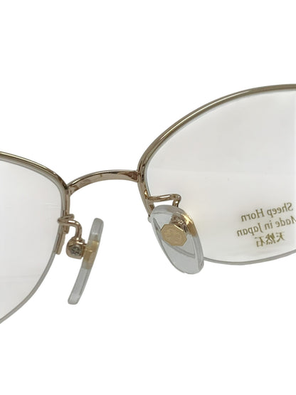 中村勘三郎 KN-2626 C-2 眼鏡 ゴールド/グリーン シープホーン メタルコンビ ハーフリム オーバル IT3CCY3M74P6